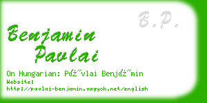 benjamin pavlai business card